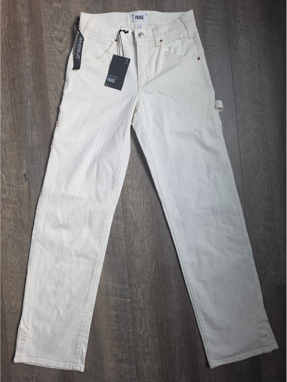 Paige White Carpenter Jeans Size 23 with 32" Inseam